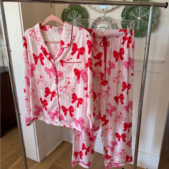 Mary Square Other - Women's Boutique Pink Bow Pajama Set